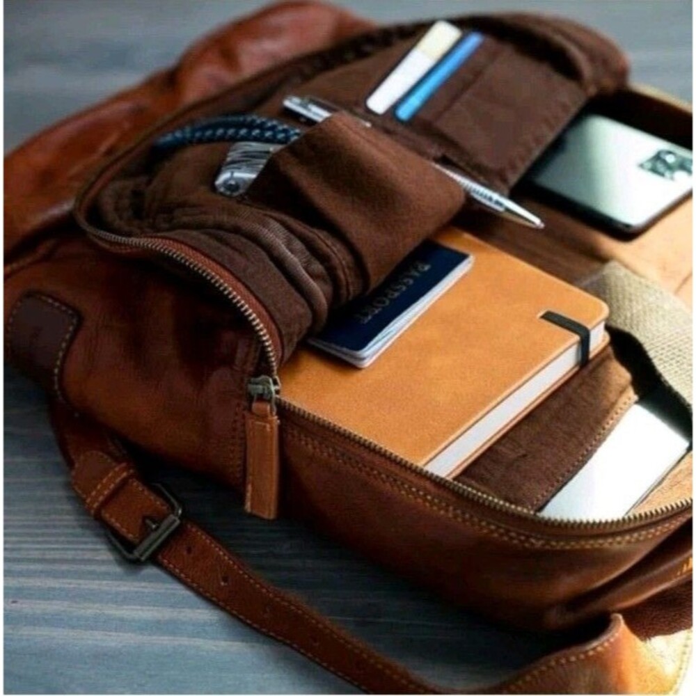 Trades Of Hope Journey Backpack Brown Leather Fair Trade Ethically Made - Picture 3 of 16